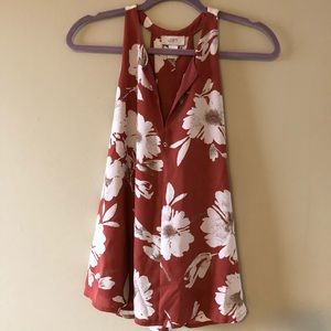 Orange floral tank blouse